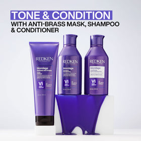 Redken Blondage Express Anti-Brass Mask application on blonde hair