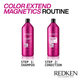 Redken Color Extend Magnetics Conditioner in a bathroom setting