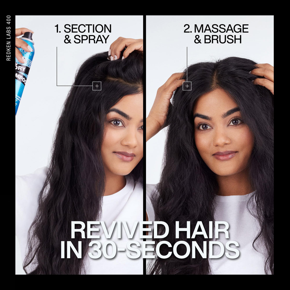 Redken Deep Clean Dry Shampoo texture demonstration
