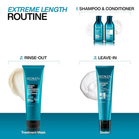 Redken Extreme Length Conditioner application on hair