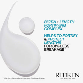Redken Extreme Length Shampoo 33.8 Fl Oz in bathroom setting