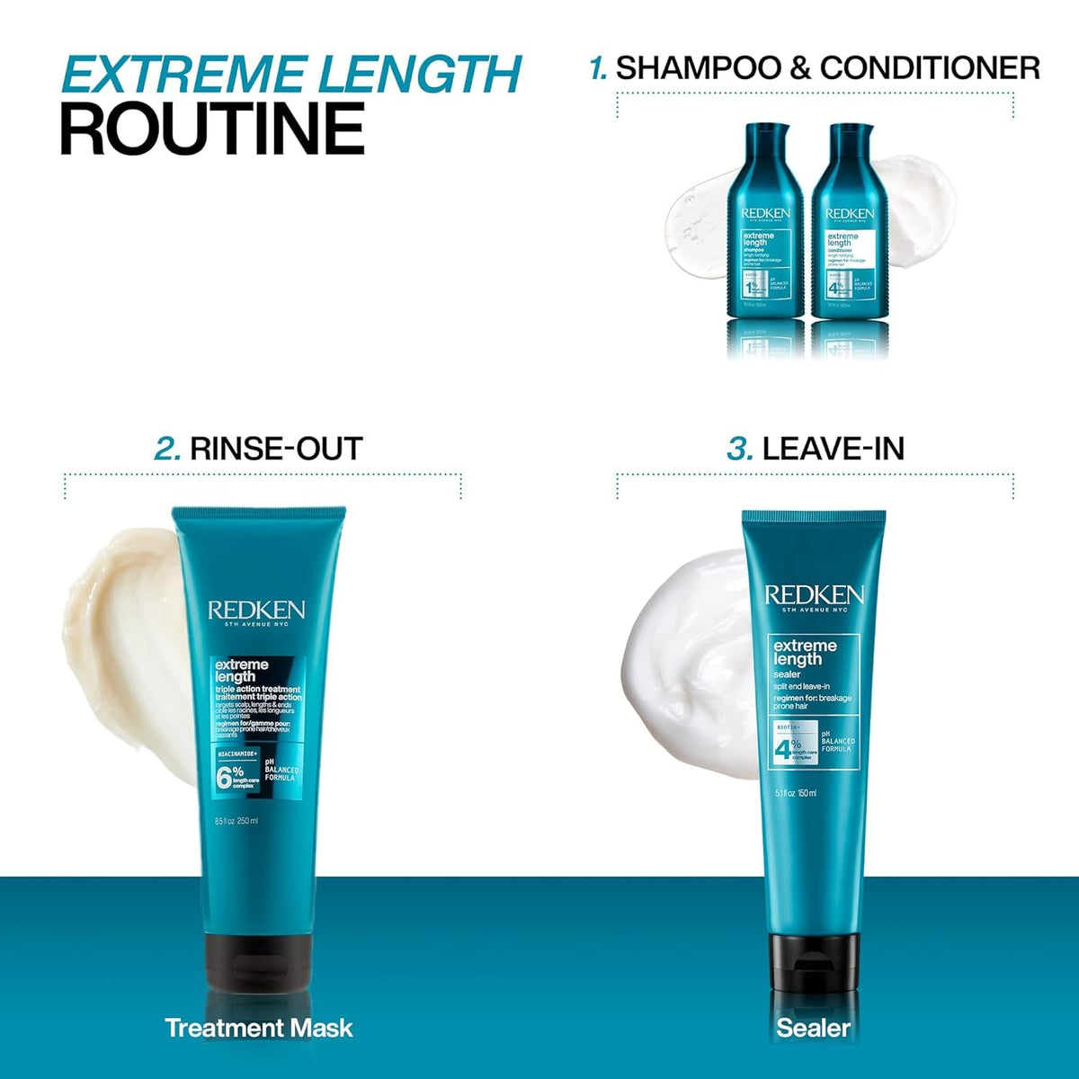 Redken Extreme Length Shampoo 33.8 Fl Oz with pump