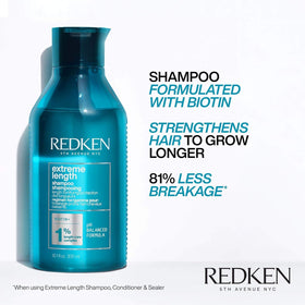 Redken Extreme Length Shampoo bottle with ingredients