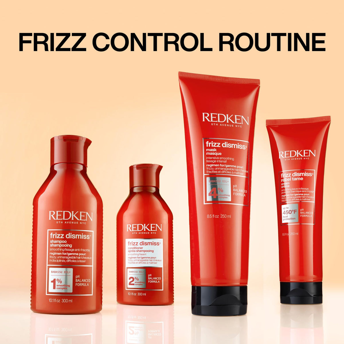 Redken Frizz Dismiss Conditioner with hair care accessories