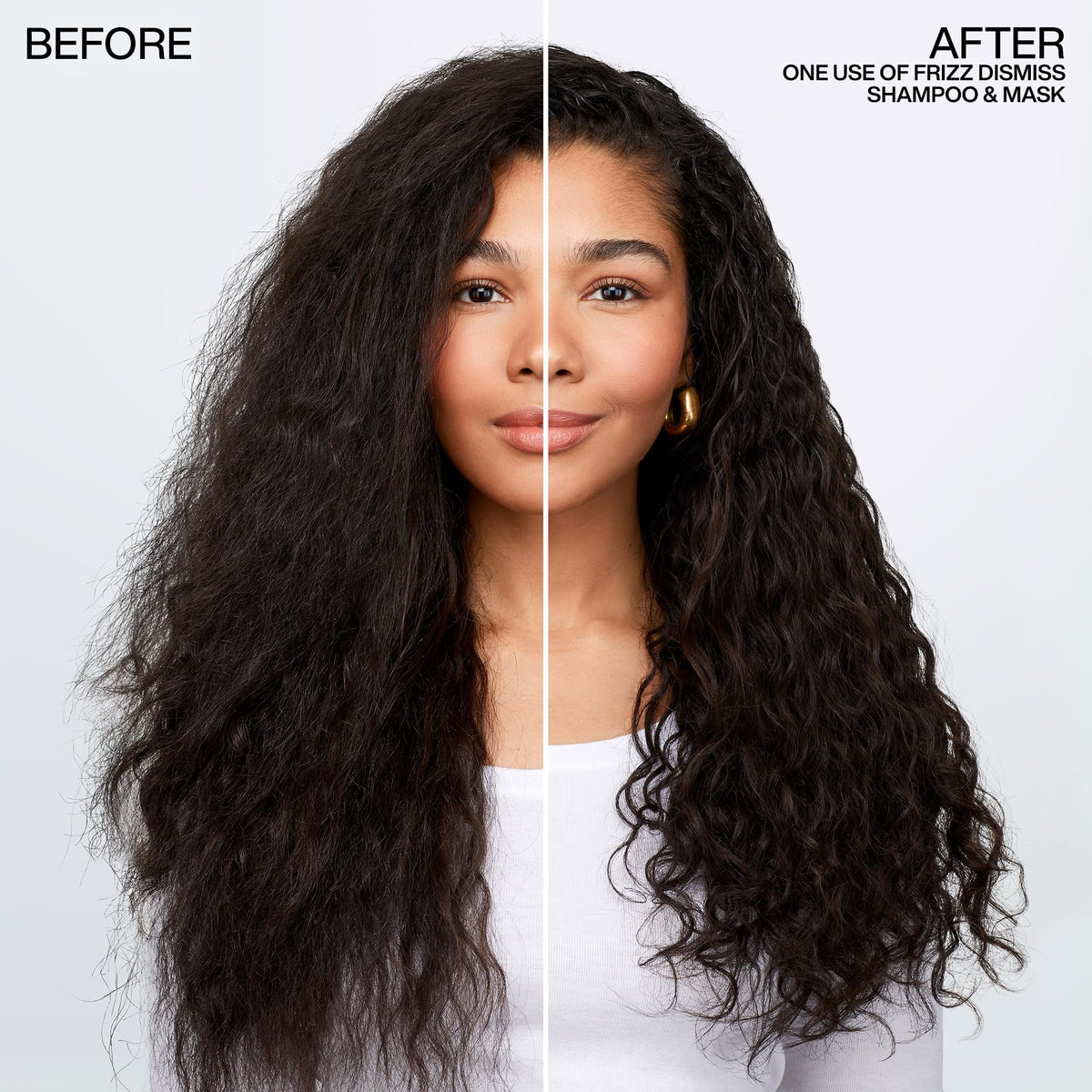 Redken Frizz Dismiss Shampoo lathering in hands