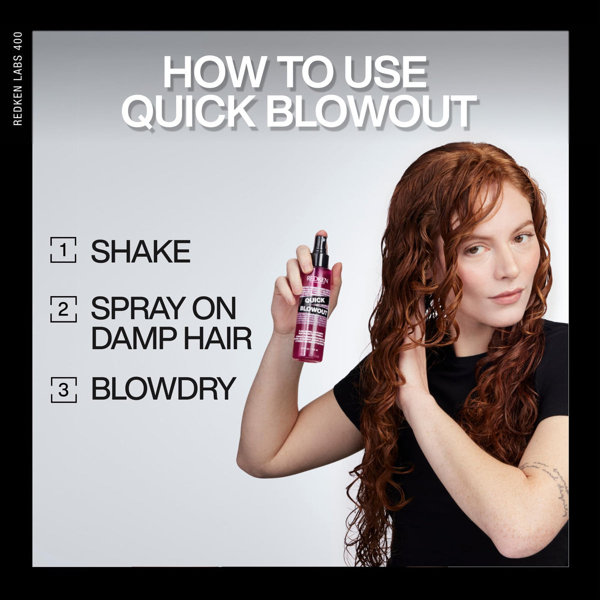 Redken Quick Blowout Heat Protectant Spray with citrus and sandalwood notes