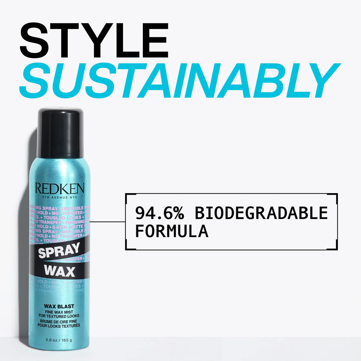 Redken Spray Wax Invisible Texture Mist 5.5 Oz on a vanity