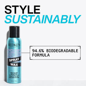 Redken Spray Wax Invisible Texture Mist 5.5 Oz on a vanity