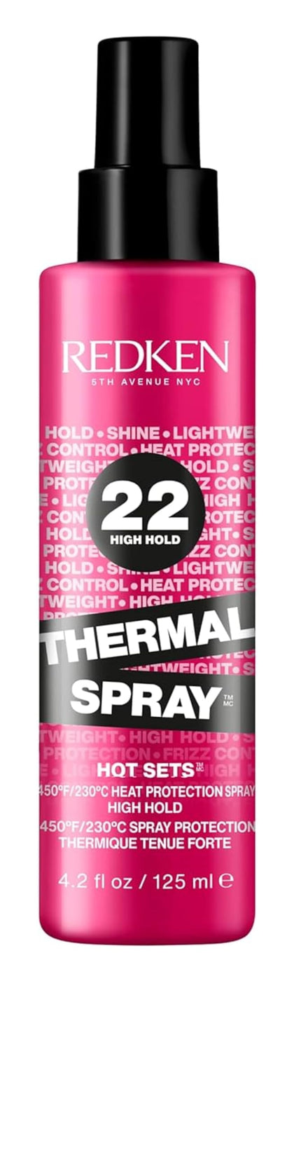 Redken Thermal Spray 22 High Hold front view with packaging