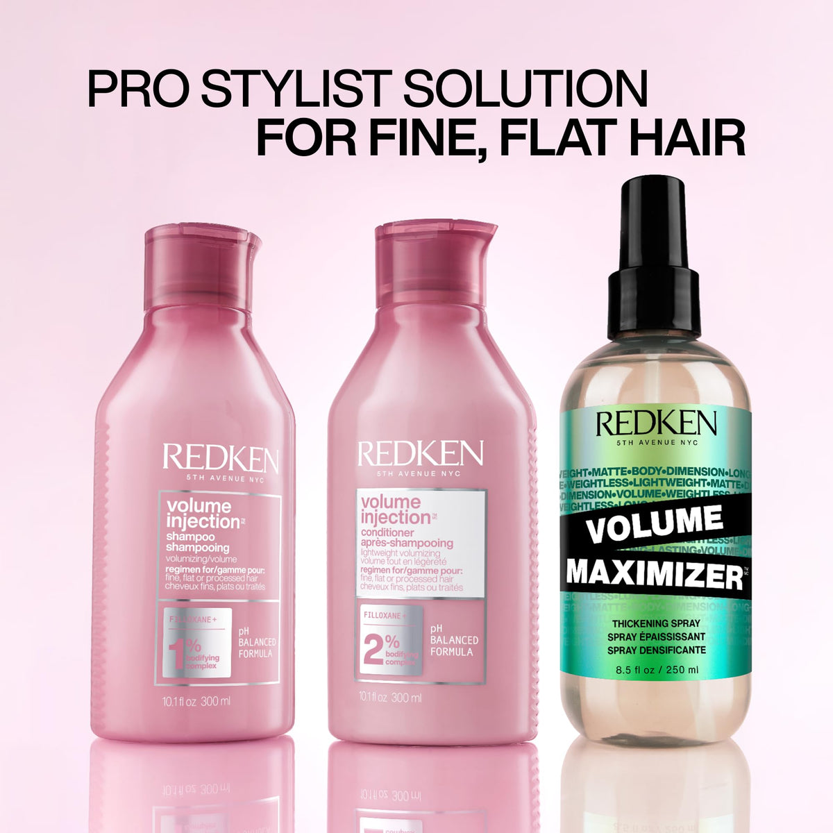 Redken Volume Injection Conditioner with shampoo for fine hair