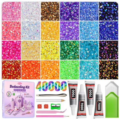 Redtwo 40000Pcs Rhinestones Bedazzling Kit front view with storage box