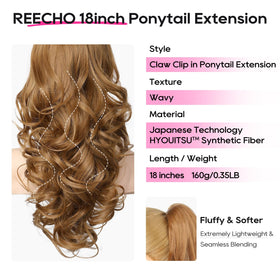 REECHO ponytail extension showing the claw clip attachment