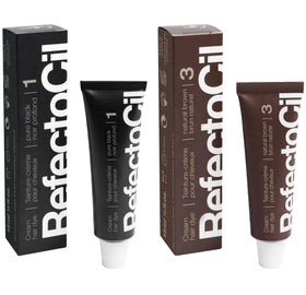 RefectoCil Cream Hair Dye 2-Pack Black and Natural Brown front view