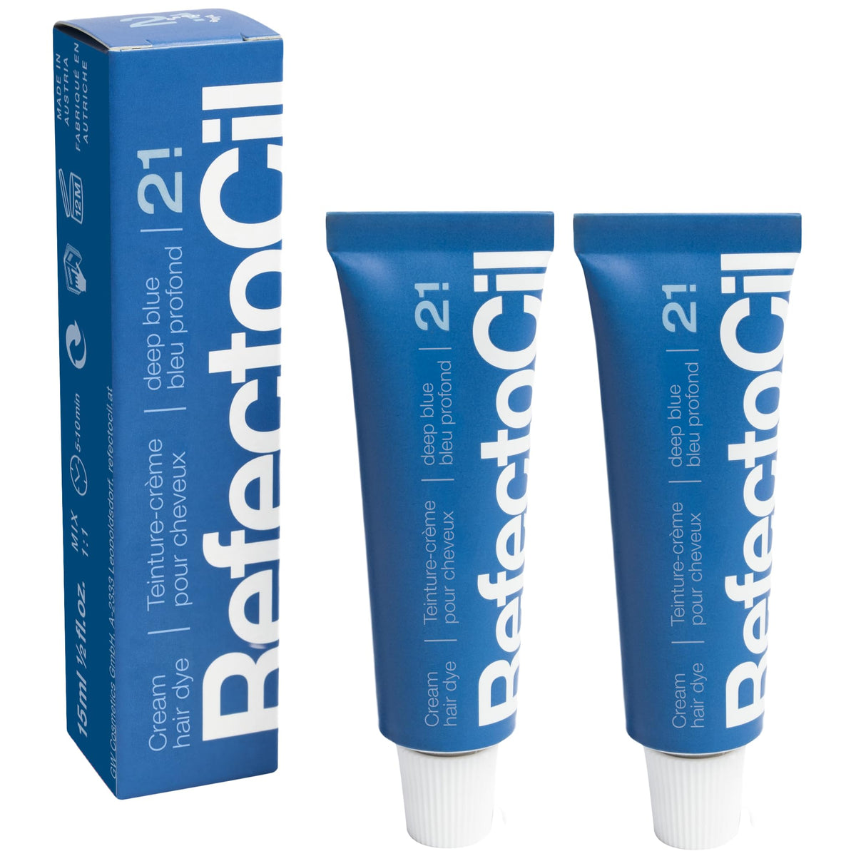 RefectoCil Cream Hair Dye 2-Pack Deep Blue colour front view