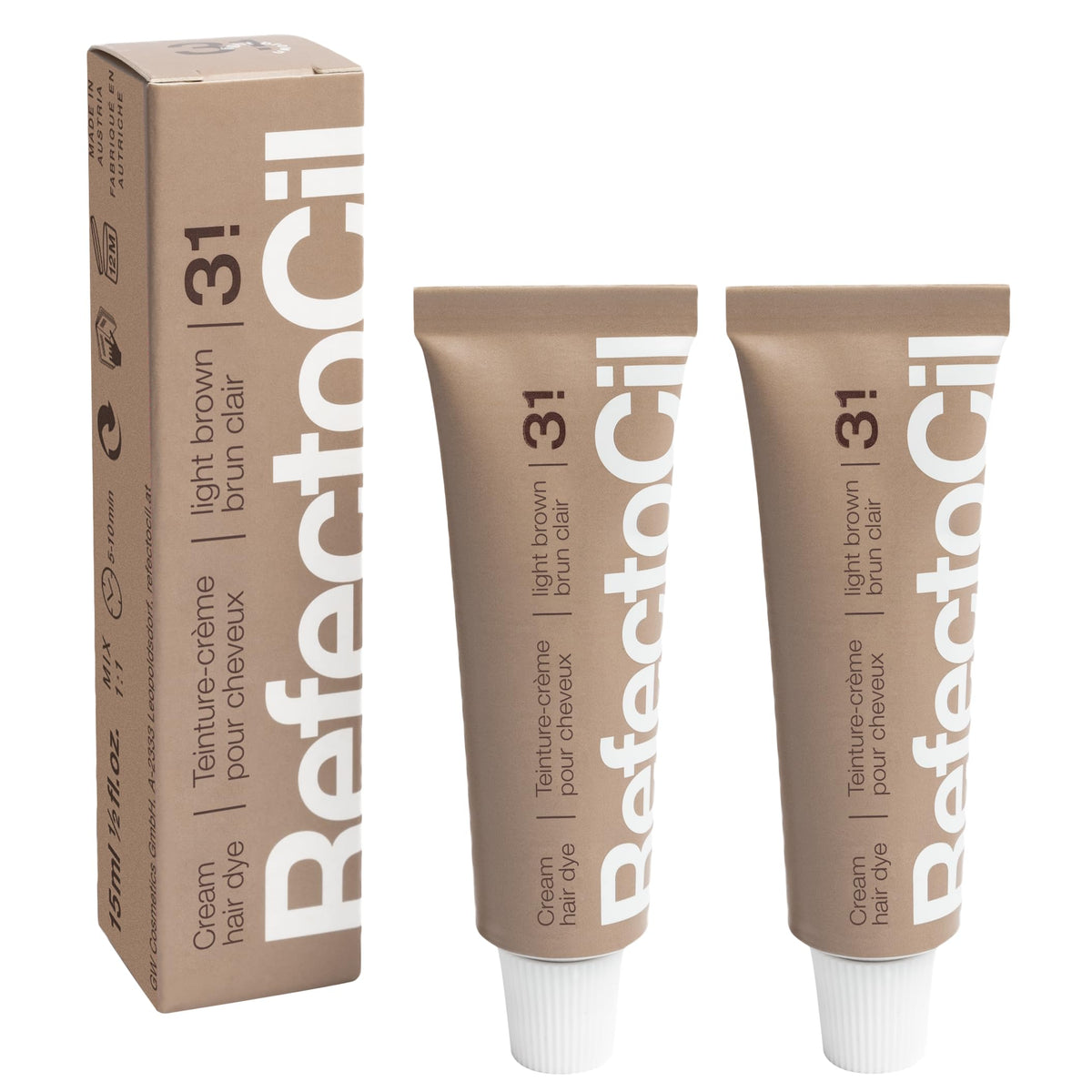 RefectoCil Cream Hair Dye 2-Pack Light Brown #3.1 front view