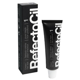 RefectoCil Cream Hair Dye Black (#1) and Light Brown (#3.1) packaging