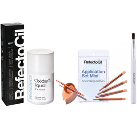 RefectoCil Hair Tinting Kit Black #1 cream dye and developer front view