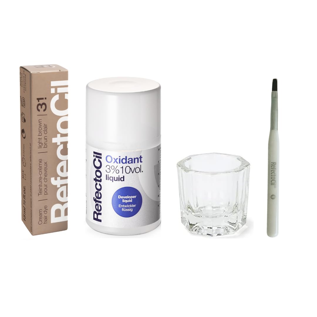 RefectoCil Hair Tinting Kit Light Brown Cream Dye and Developer front view