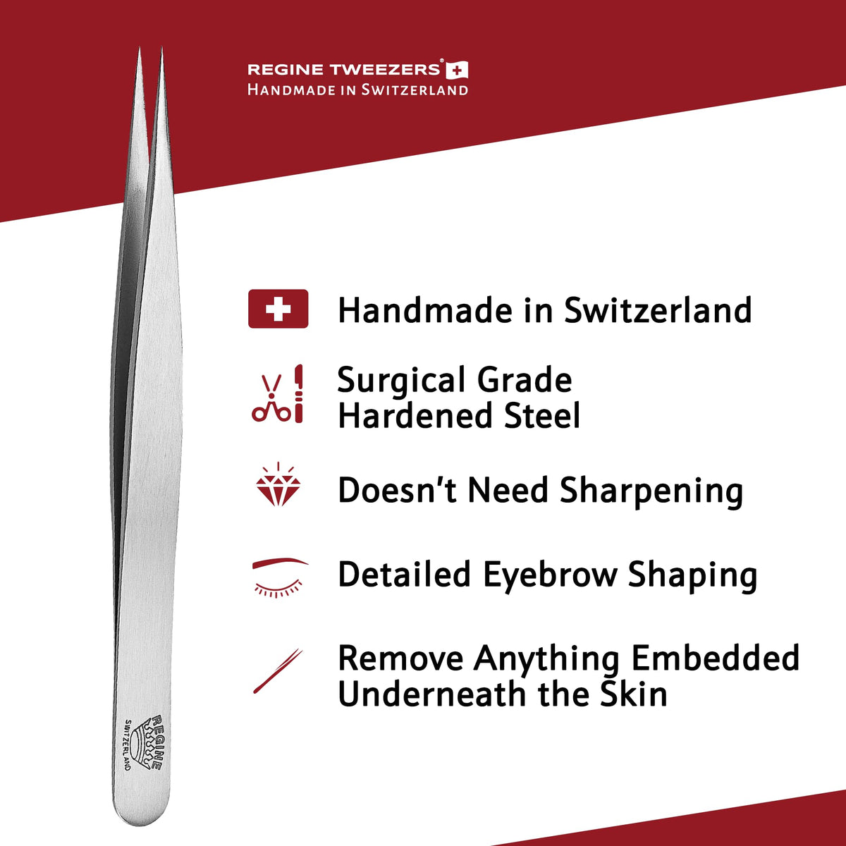 Regine Switzerland Splinter Tweezers in a grooming kit