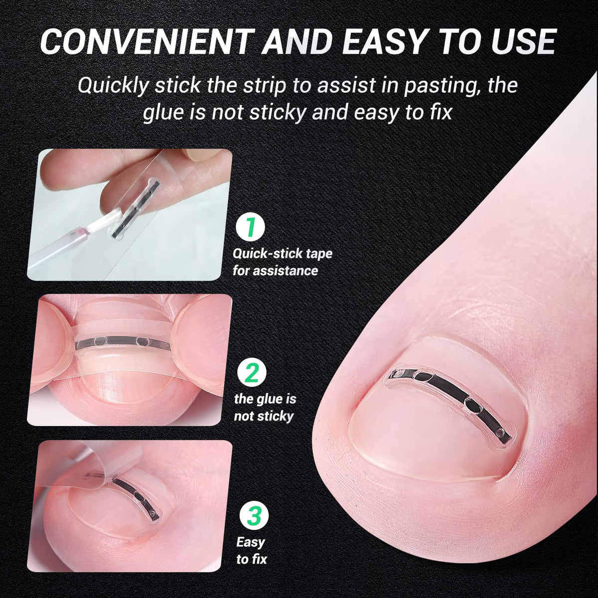 Reieset patch applied on a toenail demonstrating usage