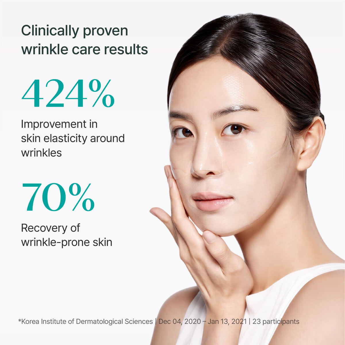 REJURAN Ampoule Infused Lifting Mask application on skin