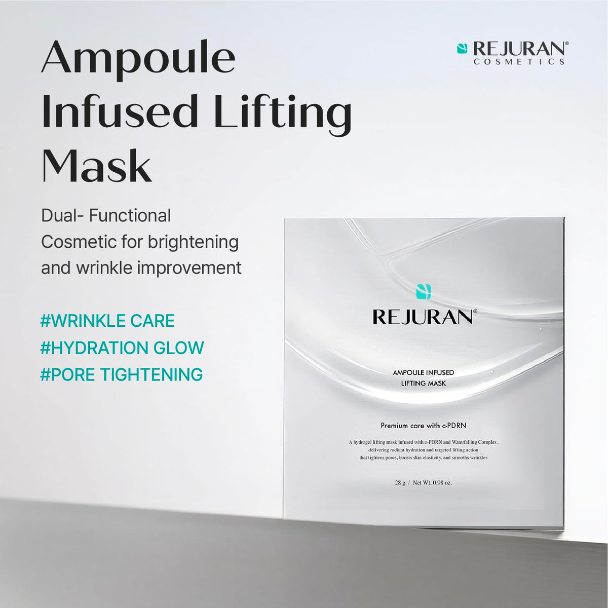 REJURAN Ampoule Infused Lifting Mask hydrogel sheet close-up