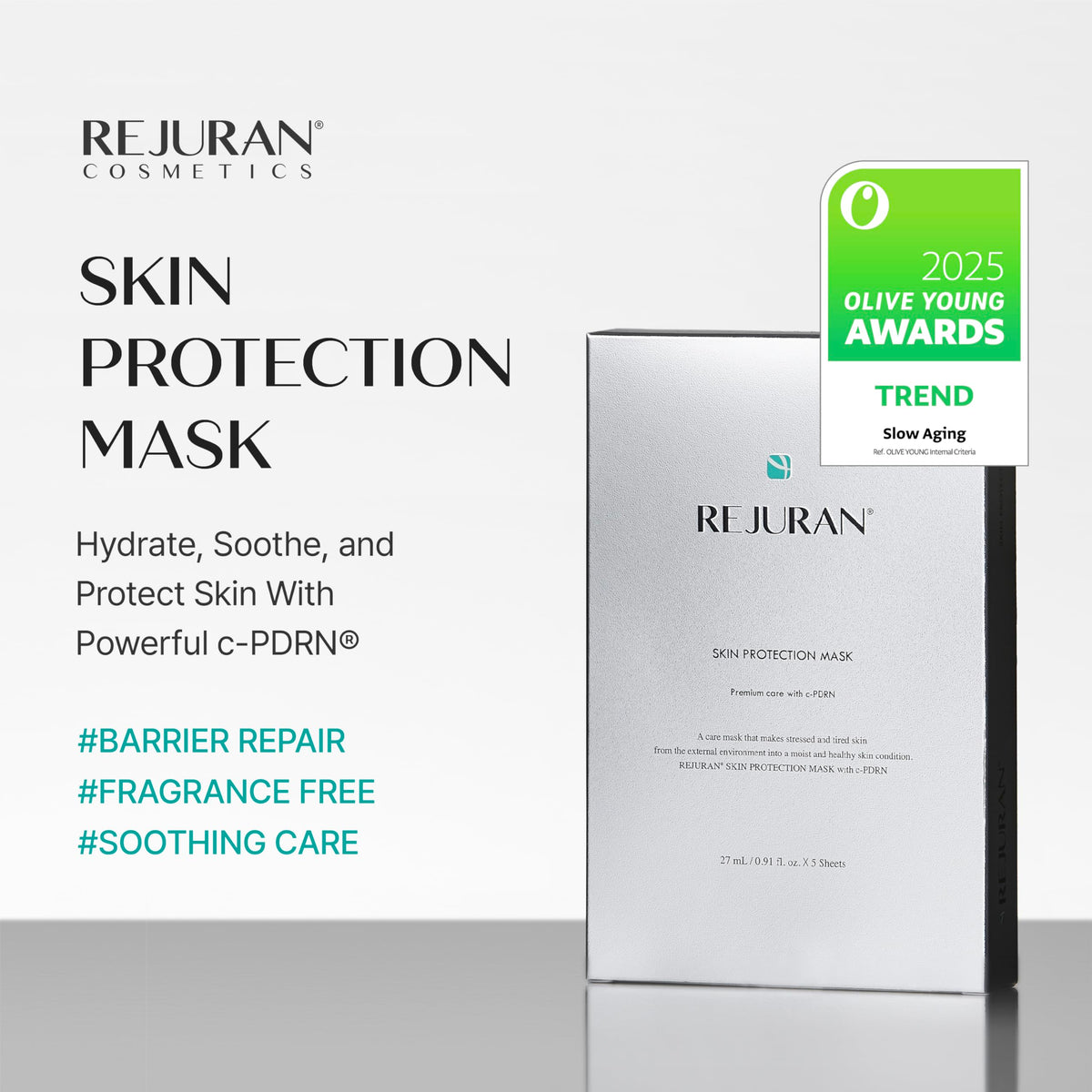 REJURAN Skin Protection Mask on a model's face