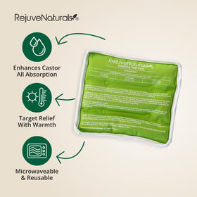 RejuveNaturals Castor Oil Pack Kit displayed on a wooden table