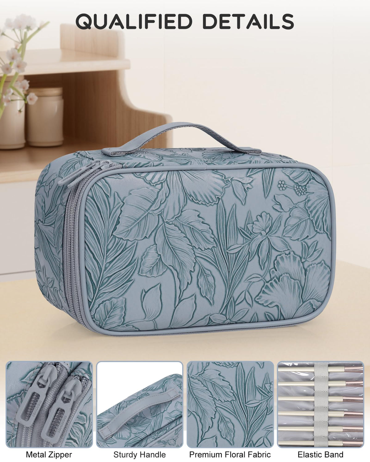 Relavel Cute Makeup Bag bottom layer with skincare products