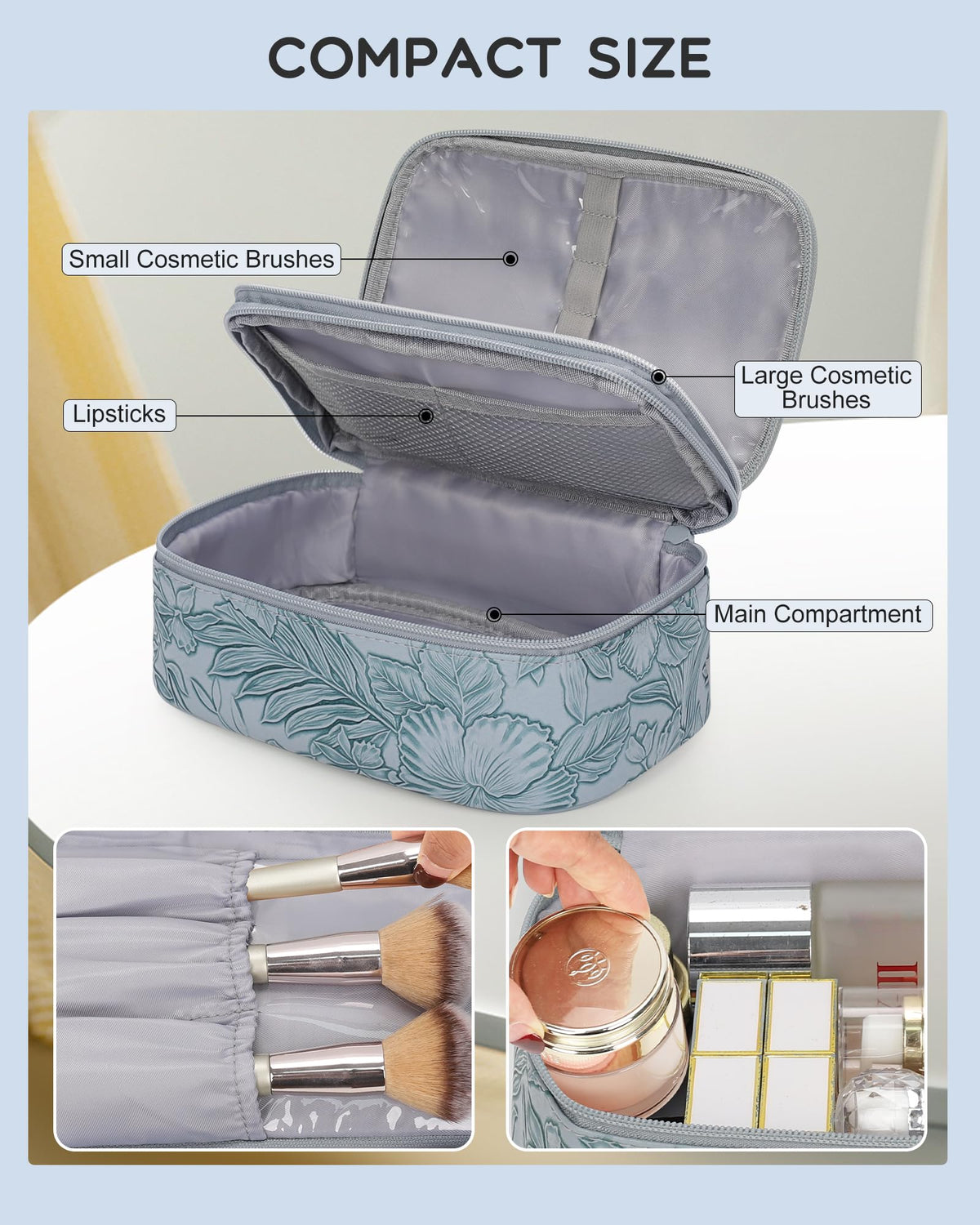 Relavel Cute Makeup Bag side view with zipper