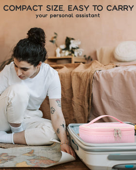 Relavel Large Makeup Bag lifestyle scene on vanity