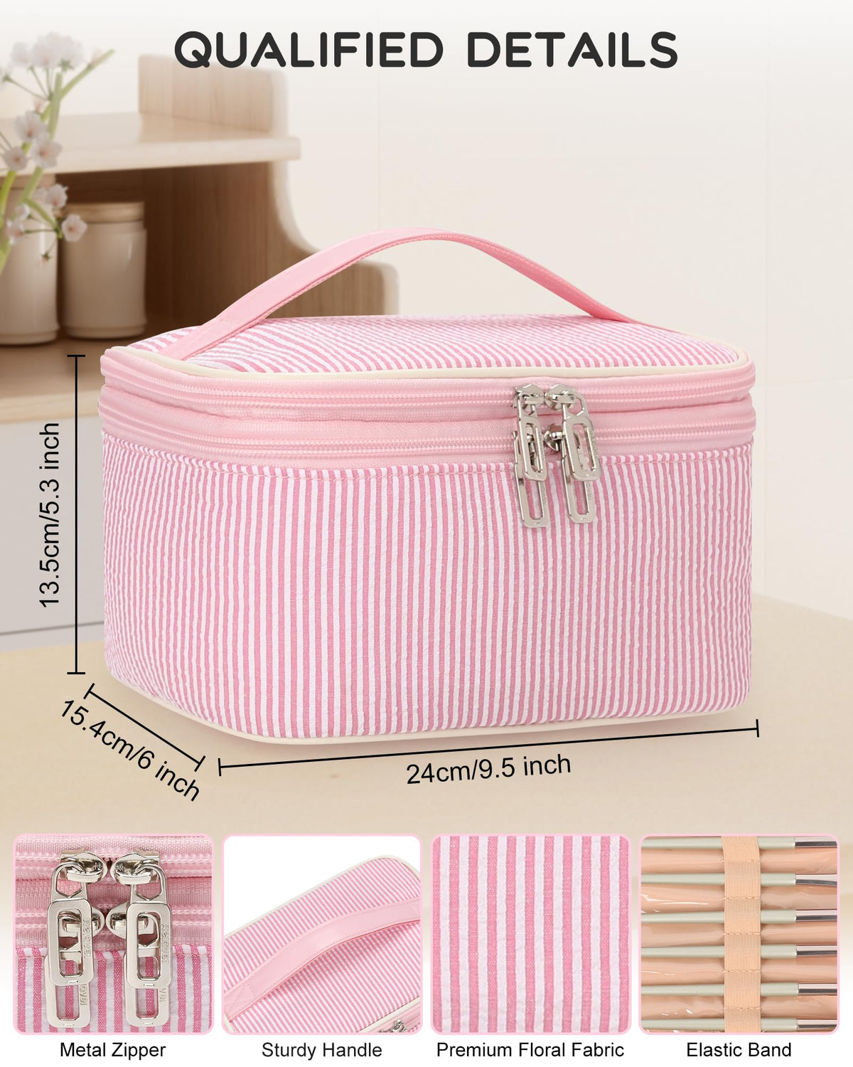 Relavel Large Makeup Bag showing dual-layer compartments