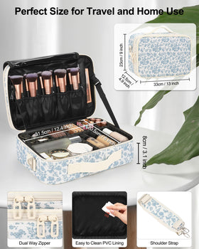 Relavel Makeup Bag back view with suitcase strap