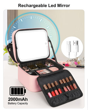 Relavel Makeup Bag compartments for brushes and lipsticks