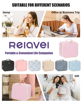 Relavel Makeup Bag displaying its ergonomic design