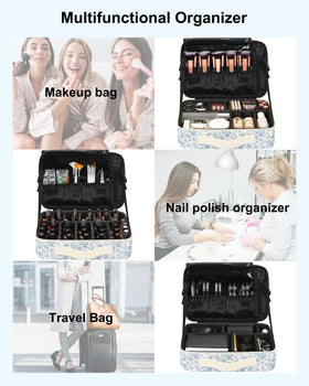 Relavel Makeup Bag floral design detail