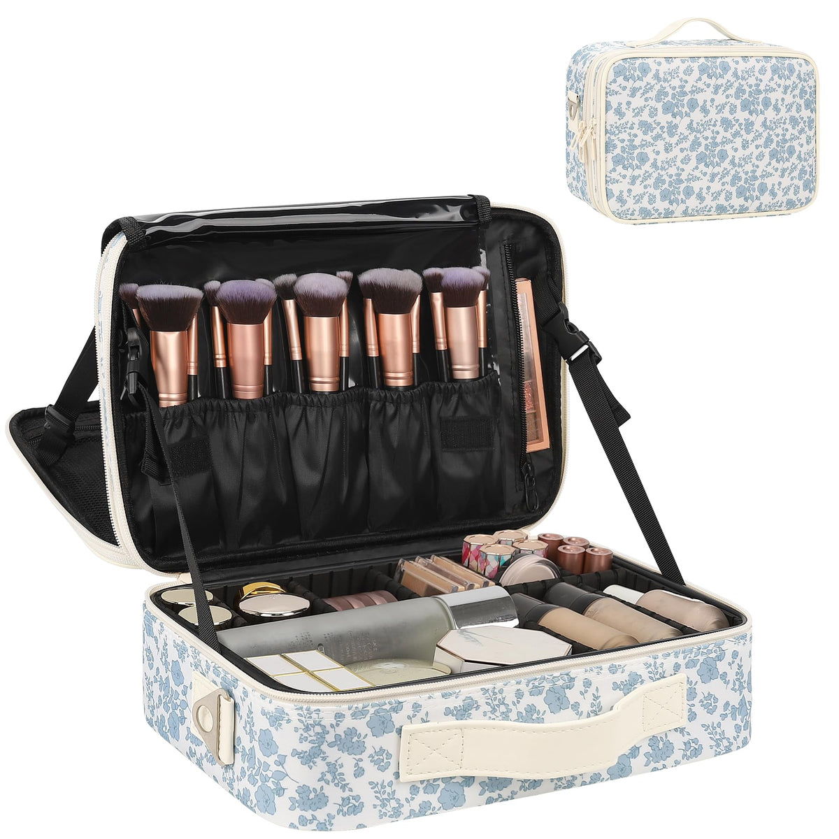Relavel Makeup Bag Floral Print front view