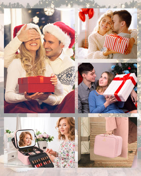 Relavel Makeup Bag in lifestyle setting on a vanity