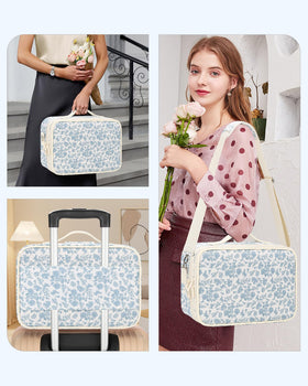 Relavel Makeup Bag side view with shoulder strap