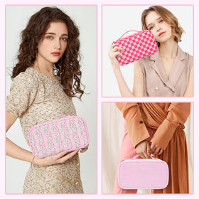 Relavel makeup bag with brushes and lipsticks inside