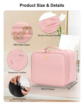 Relavel Makeup Bag with handle for easy carrying