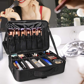 Relavel Makeup Bag with various beauty products inside