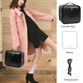 Relavel Makeup Train Case LED mirror with three lighting modes