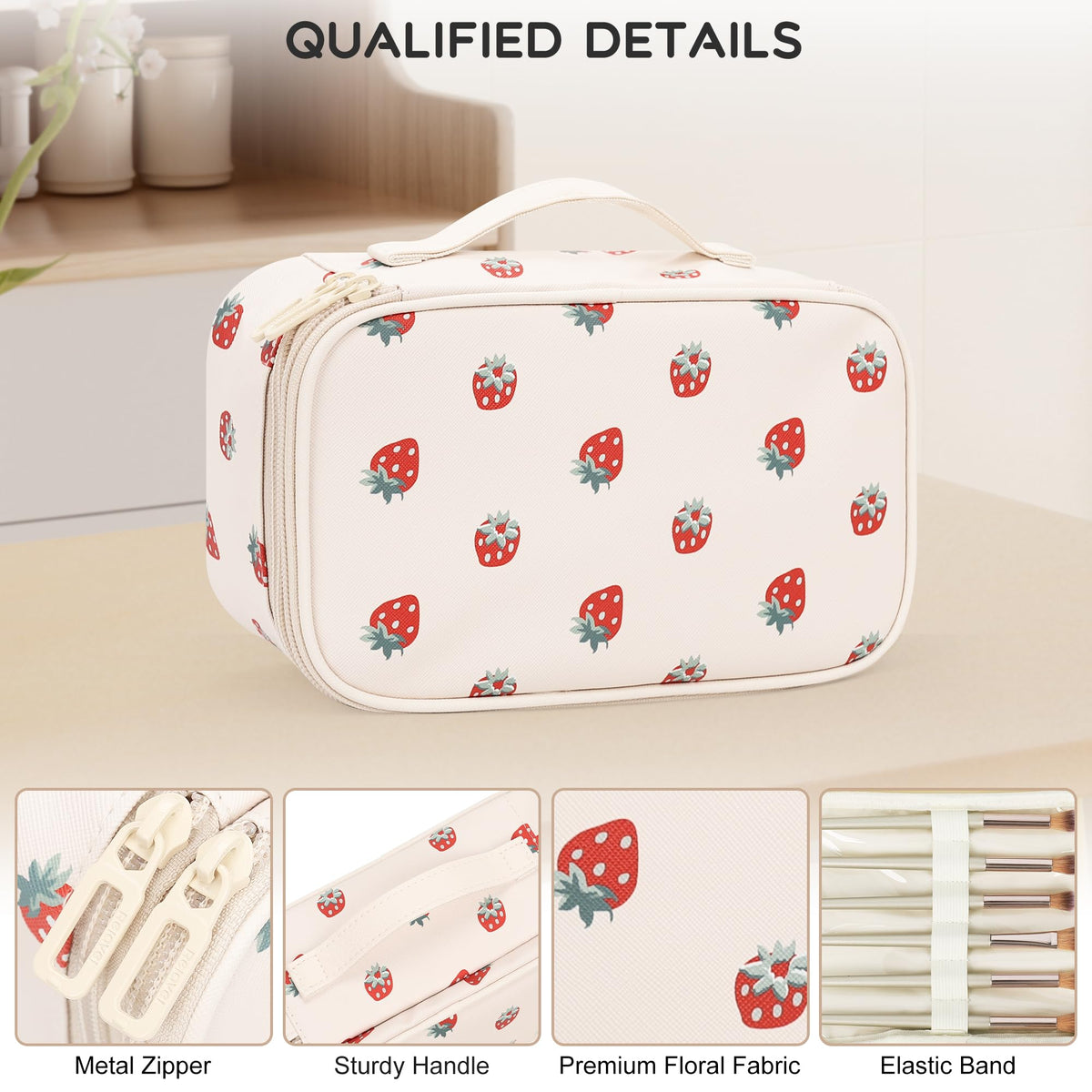 Relavel Small Makeup Bag back view displaying high-quality nylon material