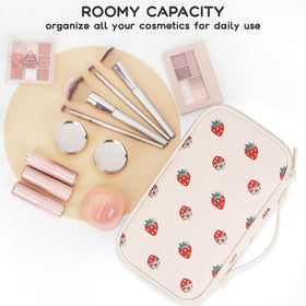 Relavel Small Makeup Bag in a lifestyle setting with toiletries