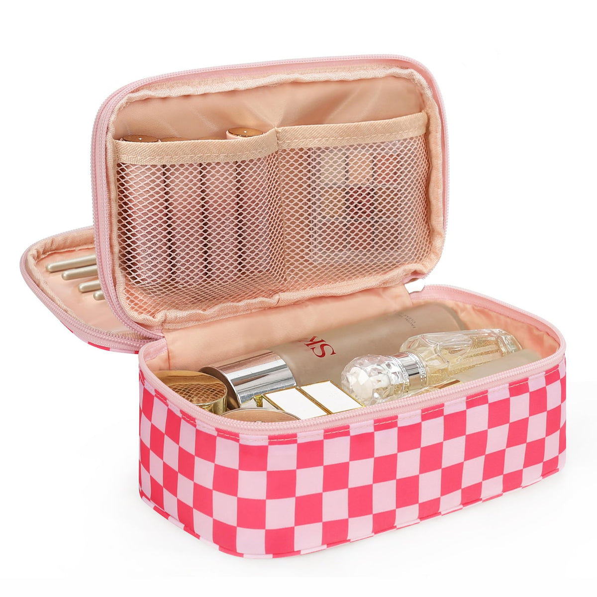 Relavel Small Makeup Bag in Hot Pink front view