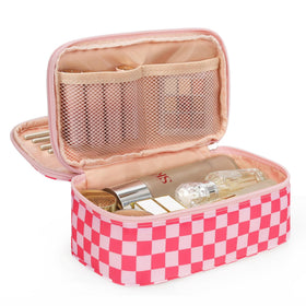 Relavel Small Makeup Bag in Hot Pink front view