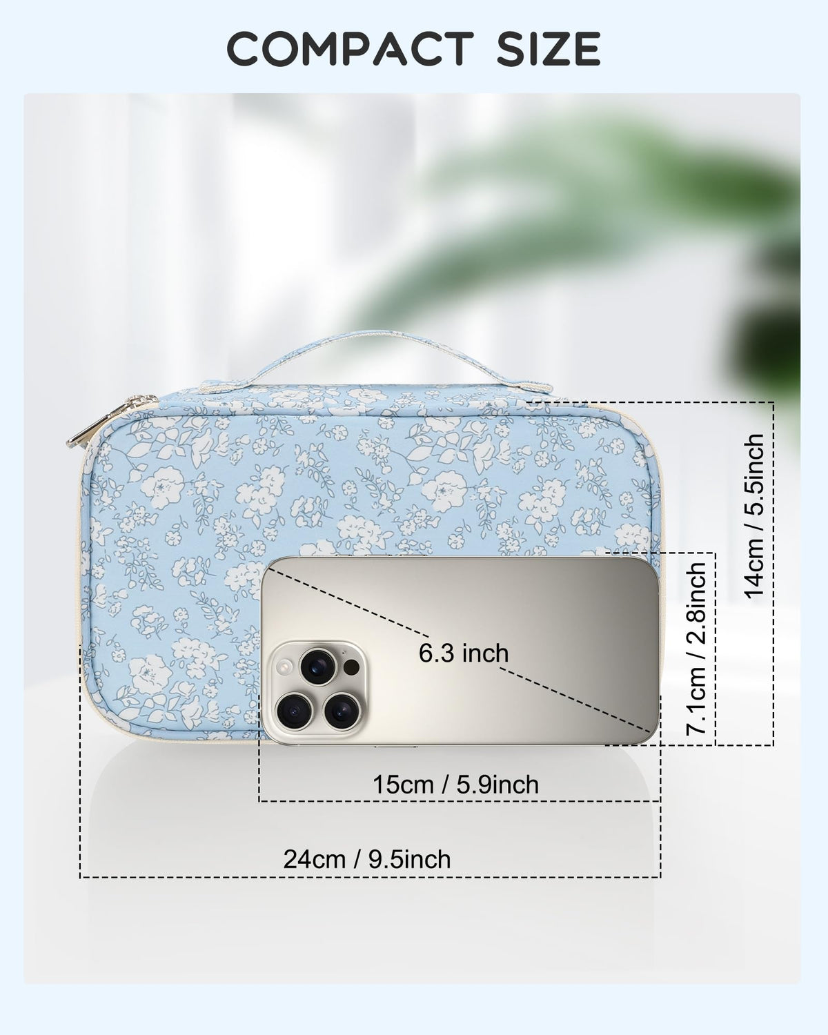 Relavel Small Makeup Bag mesh pockets and storage