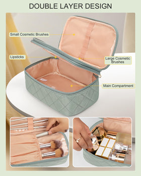 Relavel Small Makeup Bag showing waterproof interior