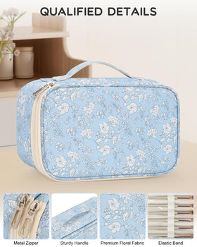Relavel Small Makeup Bag side view with brush holders